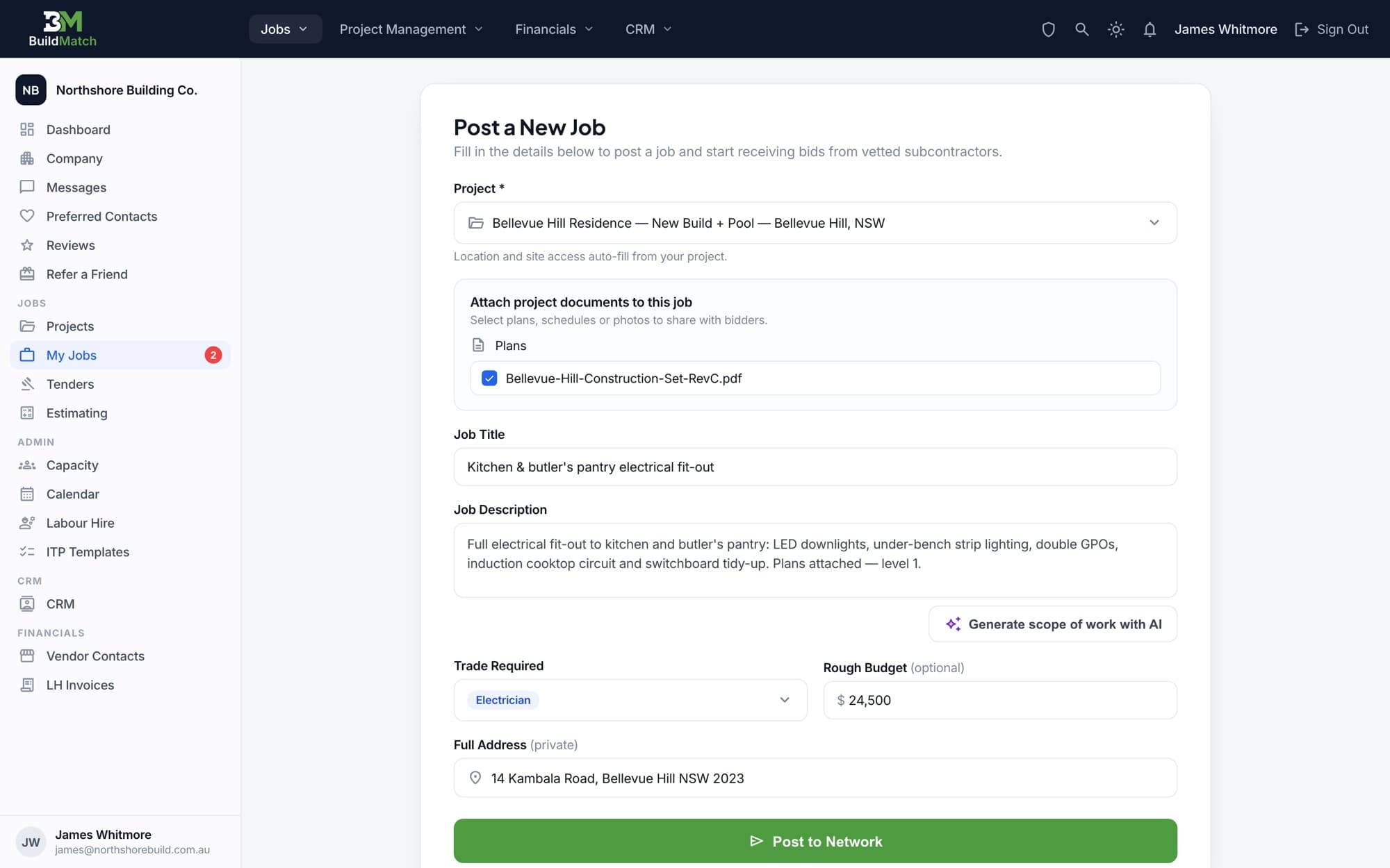 Post a Job — BuildMatch